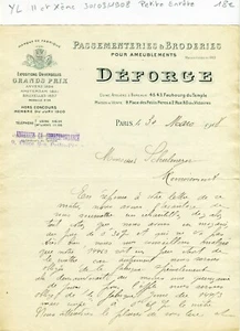 Paris II & X ème 9 Place des Petits Pères - Petite Entête Secteur du Meuble 1908 - Picture 1 of 1