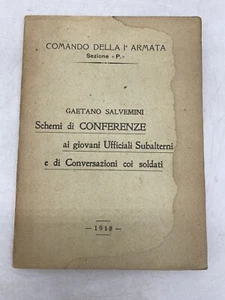 COMANDO DELLA 1° ARMATA SEZIONE P - GAETANO SALVEMINI - SCHEMI DI CONFERENZE - Foto 1 di 19