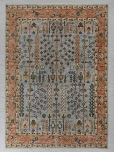 Hand Knotted Vintage Oushak Rug – Wool Area Rug in 5x8, 6x9, 8x10, 9x12, 10x14Ft - Picture 1 of 9