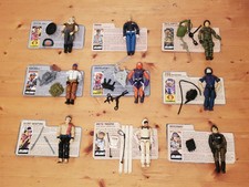 9 G.I. Joe Figures with Cards and Accessories Some Complete Please See Photos