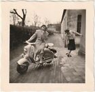 Vintage Photo Beautiful Women with NSU Lambretta Scooter Motorcycle