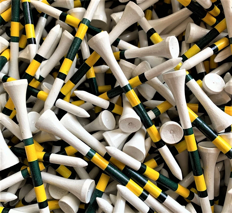 New 3 1/4" Pride Wood White Augusta Striped Pride PTS Golf Tees - Image 1 of 1