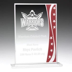 BUDGET GLASS STARGAZER TROPHY AWARD CORPORATE FREE ENGRAVING PERSONALISED 180MM - Picture 1 of 2