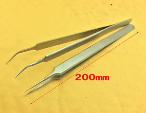 2PCS IC SMD needle nose Point Pointed Tip Curved Tweezers Eyebrows Tweezer bnib - Picture 1 of 5
