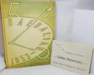1953 50. JUBILÄUM DAEDALIAN TEXAS STATE COLLEGE FÜR FRAUEN JAHRBUCH JAHRBUCH - Bild 1 von 1