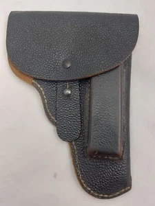 Vintage WW2 German Military Flap Holster Leather Black Original - Picture 1 of 7