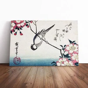 Kohlmeise auf Kirschblütenvogel Utagawa Hiroshige Leinwand Wandbild Kunstdruck Dekor - Bild 1 von 7