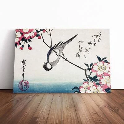 Great Tit On A Cherry Blossom Bird Utagawa Hiroshige Canvas Wall Art Print Decor - Image 1 of 4