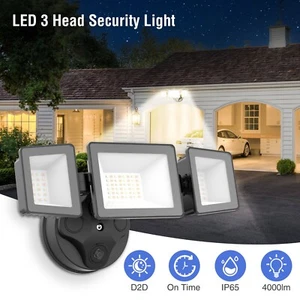 2pcs LED Flood Lights Outdoor 4000LM Yard Security Light Dusk To Dawn 40W Lamp - Picture 1 of 11