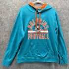Miami Dolphins Sweater Men Large Adult Blue Orange Hoodie Pullover Team Apparel