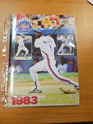 1983 New York Mets Program Score Book vs Expos Mookie Wilson Cover Unscored M110 - Image 1 of 2
