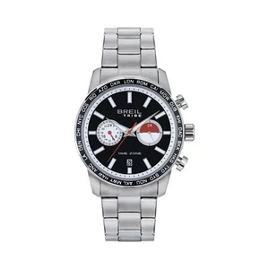 Mens Wristwatch BREIL Tribe ZONE EW0564 Stainless Steel Black Dual Time - Picture 1 of 2