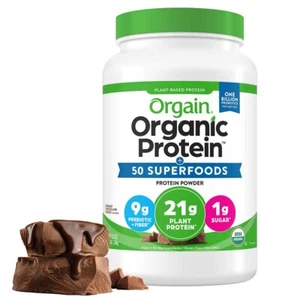 Orgain Organic Vegan Protein Powder Plant Based Creamy Chocolate Fudge 2.64 lbs - Picture 1 of 4