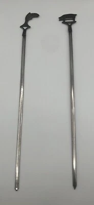 Vintage Fish And Pork Stainless/Brass Kabob Skewers 17-17.5 Inch India - Image 1 of 4