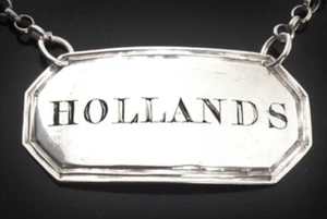 Scottish Provincial Silver HOLLANDS Decanter Label, William Jamieson, ABERDEEN - Picture 1 of 12