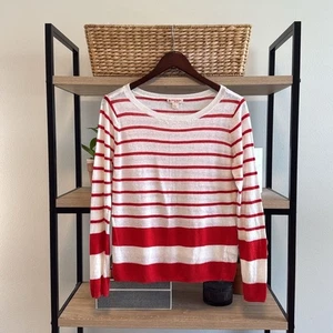 Brooks Brothers 100% Linen Summer Lightweight Crewneck Stripe Sweater Top, L - Picture 1 of 5