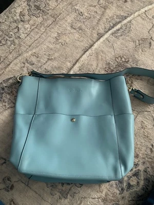 Bolsa de ombro feminina Bostanten couro azul tamanho único - Imagem 1 de 4