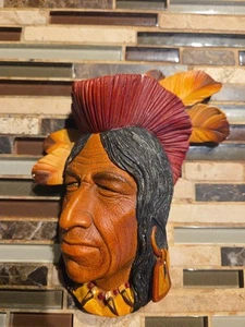 Bossons Head Art "TECUMSEH SCREAMING CHIEF" England Chalk Ware 1968 (BN-04) - Picture 1 of 11