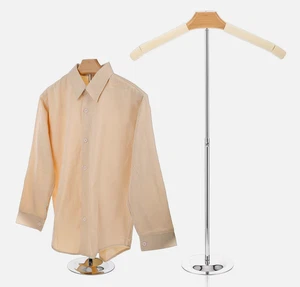 Soporte de hombro flexible ajustable exhibición de camisetas beige percha portátil - Imagen 1 de 11