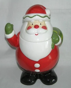 HOME SANTA CLAUS COOKIE CANISTER JAR CERAMIC 12" 2006 - Picture 1 of 4