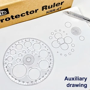 5Pcs 360 Degree Protractor Ruler Drawing Circle Template Measuring Stencils Tool - Afbeelding 1 van 9