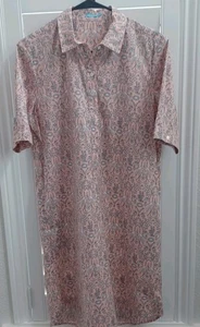 J. McLaughlin Laramie Kleid Damen rosa weiß Vogel Blumen Baumwolle Elasthan M - Bild 1 von 3