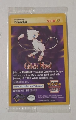 Pokemon The First Movie Sealed Pikachu WB Promo Black Star 1999 Card WOTC New - Image 1 of 2