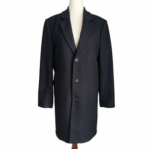 Michael Kors Wool Cashmere Overcoat 38R Black 3 Button Classic Preppy Coat - Picture 1 of 12