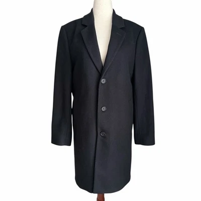 Michael Kors Wool Cashmere Overcoat 38R Black 3 Button Classic Preppy Coat - Image 1 of 4