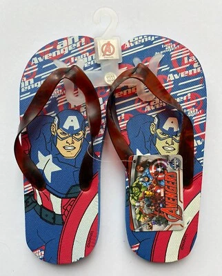 Marvel Avengers Blue Red Summer Flip Flops Shoes Beach Pool BNWT - 13 / 1 UK - Image 1 of 3
