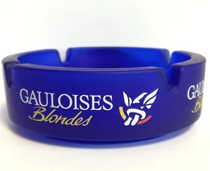 Gauloises Blondes Ashtray Frosted Blue Glass - Picture 1 of 13
