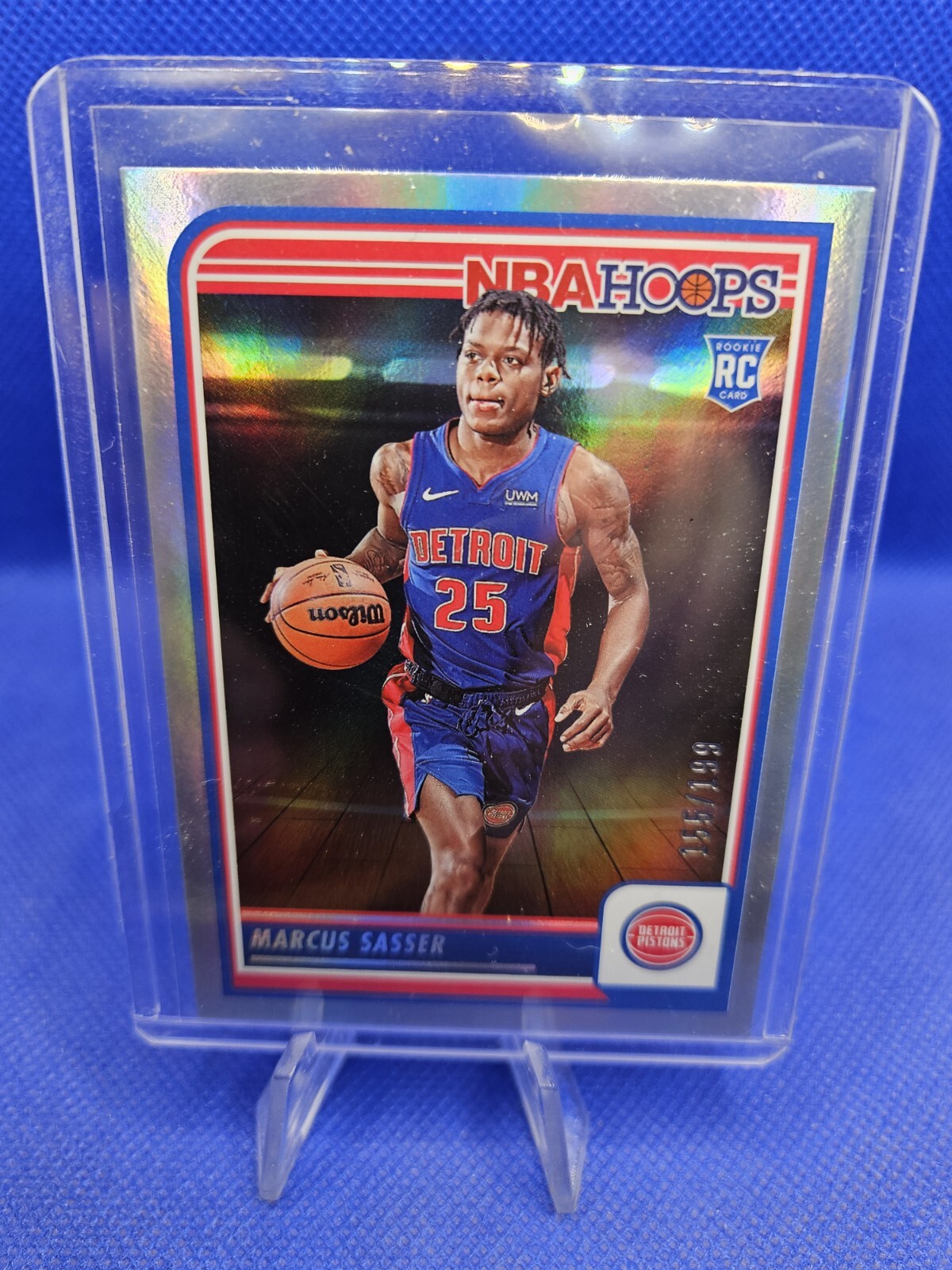 MARCUS SASSER - 2023-24 Panini NBA Hoops #260 ROOKIE SILVER HOLO PREMIUM 155/199