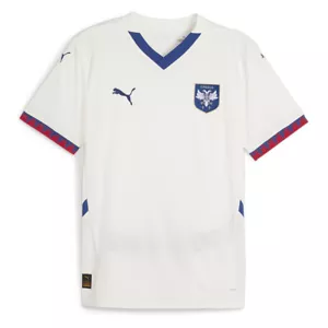 PUMA Fss V Neck Short Sleeve Away Soccer Jersey Replica Mens White 77409504 - Picture 1 of 2