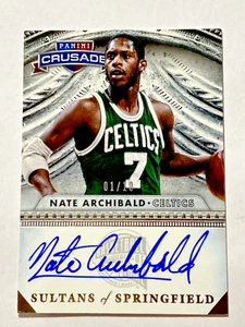2013 CRUSADE SULTAN OF SPRINGFIELD AUTO # 1/10 NATE ARCHIBALD CELTICS FREE SHIP - Picture 1 of 3