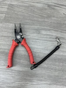 Bubba Blade Fishing Pliers 8.5” Spring-Loaded Jaws Crimper Side Cutters Red - Picture 1 of 2