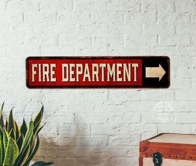 Fire Department Sign Fire Station Decor Firemen Firefighter Gift 104182001054 - Image 1 of 4