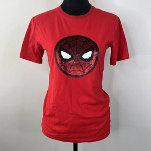 Marvel Spider-Man Flip Sequins T Shirt Kids Size XL (14) Red Short Sleeve Tee - Picture 1 of 9
