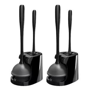 2 Sets Toilet Plunger and Bowl Brush Combo Bathroom Cleaning Cleaner Durable New - Picture 1 of 8