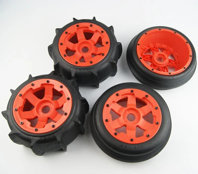 Baja 5B Front Rear Sand Digger Tires Wheels Kit fits HPI Rovan KM Buggy SS - Image 1 of 4
