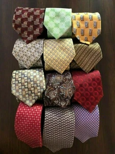 Lot of 21 Assorted Ties - Beene, Cafe Cotton, Cassini, Roundtree, Enro, Barnes - Picture 1 of 4