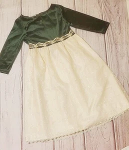 GIRLS ROSE COTTAGE GREEN VELOUR/TULLE CHRISTMAS~SPECIAL OCCASION DRESS, SZ. 14 - Picture 1 of 5