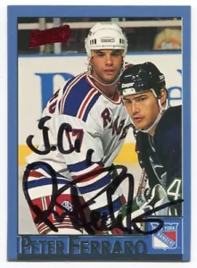1995-96 Bowman Peter Ferraro Signed Card Hockey NHL Autograph AUTO #134 - Picture 1 of 2