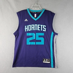 Charlotte Hornets Al Jefferson #25 Jersey Mens Medium Purple Blue Adidas NBA - Picture 1 of 11