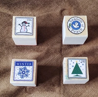 Temporada de Paz - Juego de estampillas de goma Hero Arts Navidad muñeco de nieve Foto 1 de 3