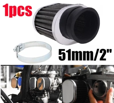 Filtro de admisión de aire para motocicleta 50 mm limpiador de cápsulas de motor ajustable 2 pulgadas universal Foto 1 de 4