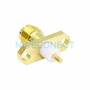 10X SMA 2 orificios brida de montaje panel hembra gato con poste dieléctrico y soldadura - Imagen 1 de 2
