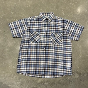 Big Mac Flannel Shirt Mens Large Vintage 1970s Plaid Heavy Work JcPenney - Picture 1 of 9