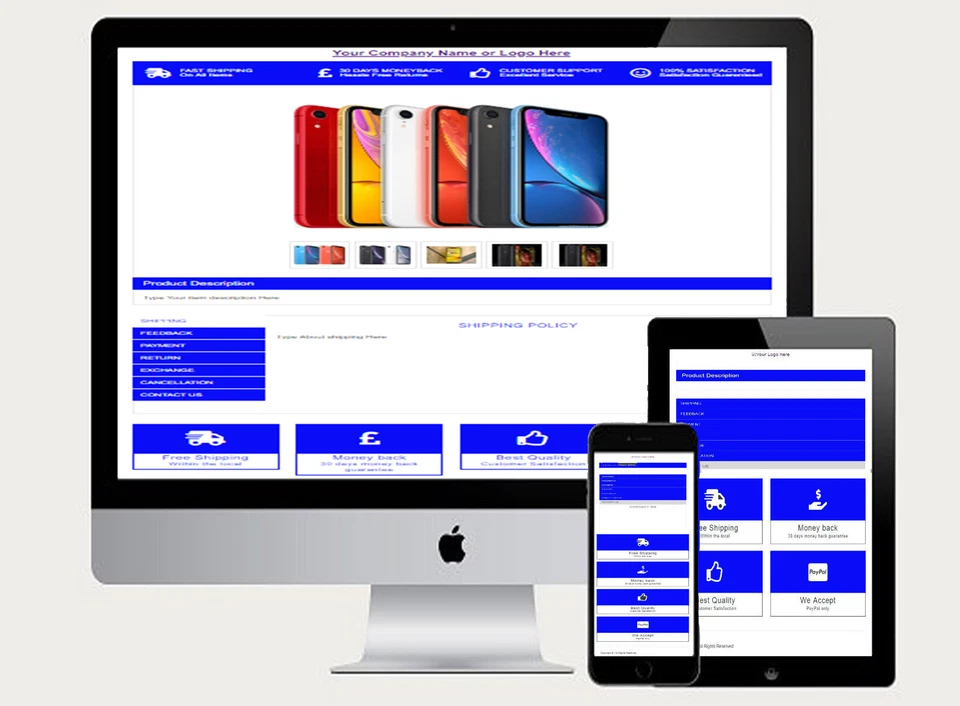 Ebay Listing Template Responsive Mobile Design Html Professional Design Images - Image 1 of 1