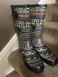 Botas Sakroots By The Saks Wo's Talla 9 Paz Lluvia Nieve Goma Cachemira Multicolor - Imagen 1 de 14