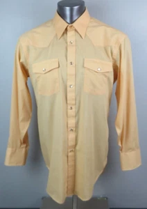 Herren Stetson Pearl Snap Western Hemd Größe 17,5-35 XL Saddle Tail Gelb XLT - Bild 1 von 9